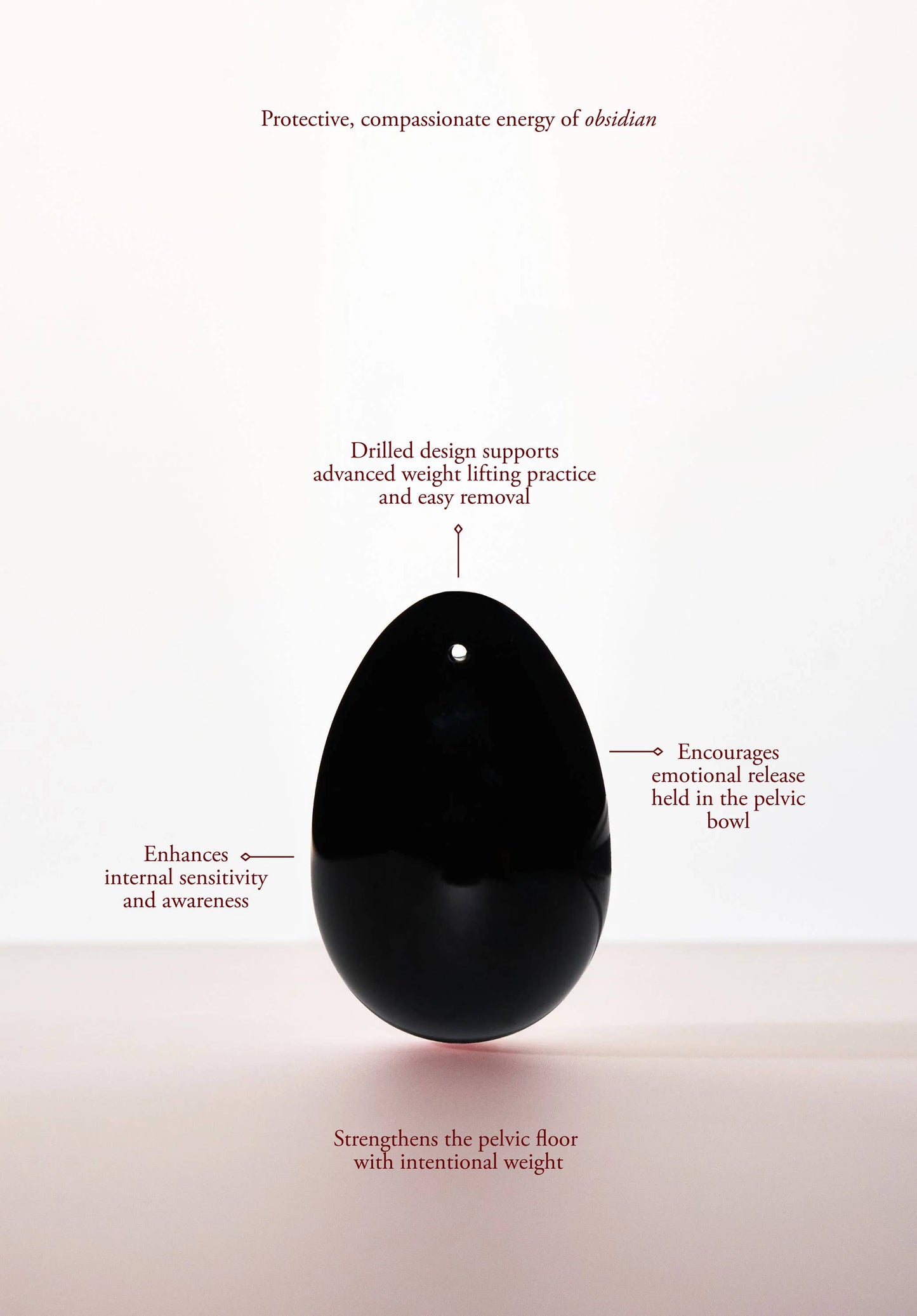 Xaga Yoni Egg (Black Obsidian) – Drilled