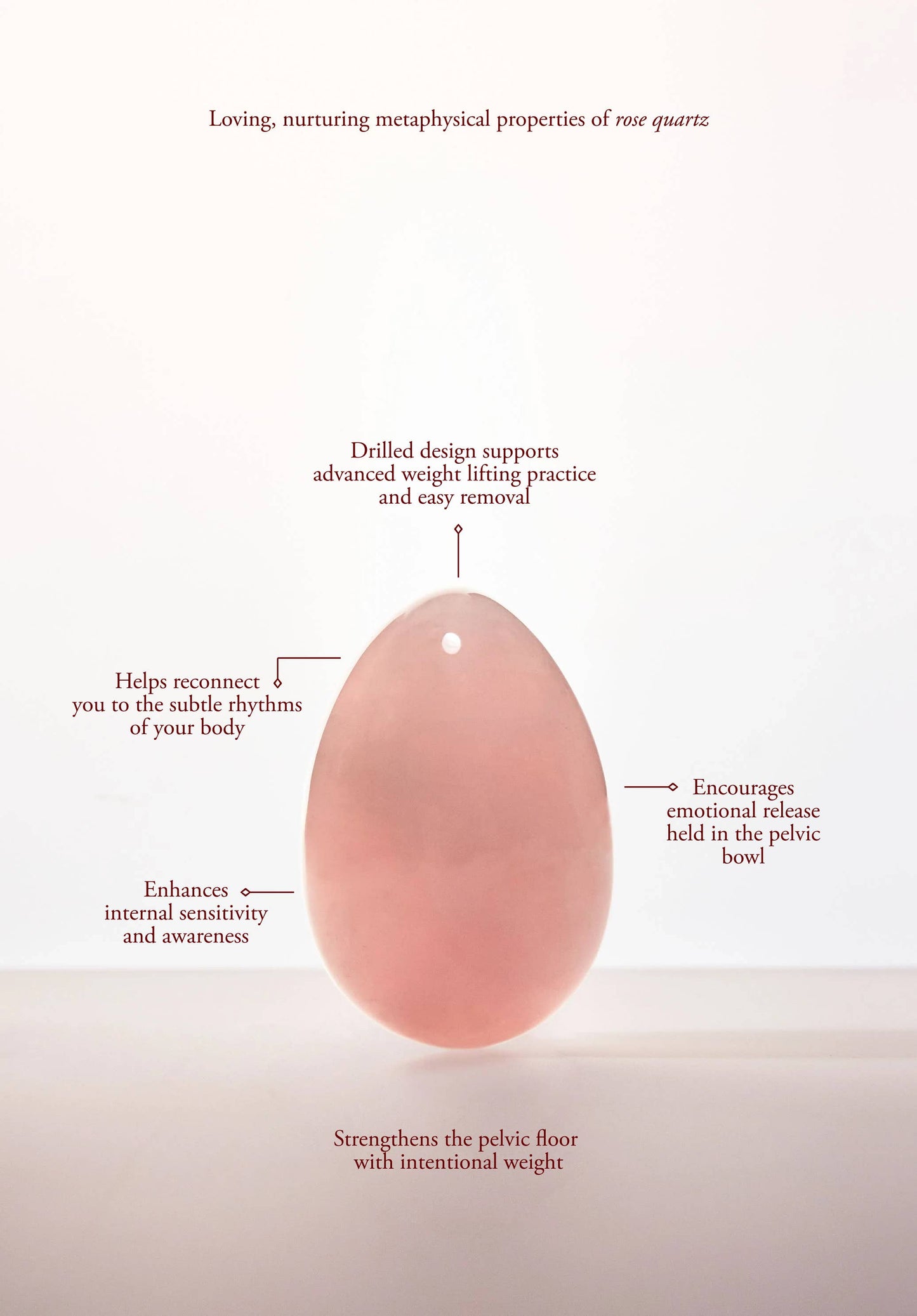 Heart Yoni Egg (Rose Quartz) – Drilled