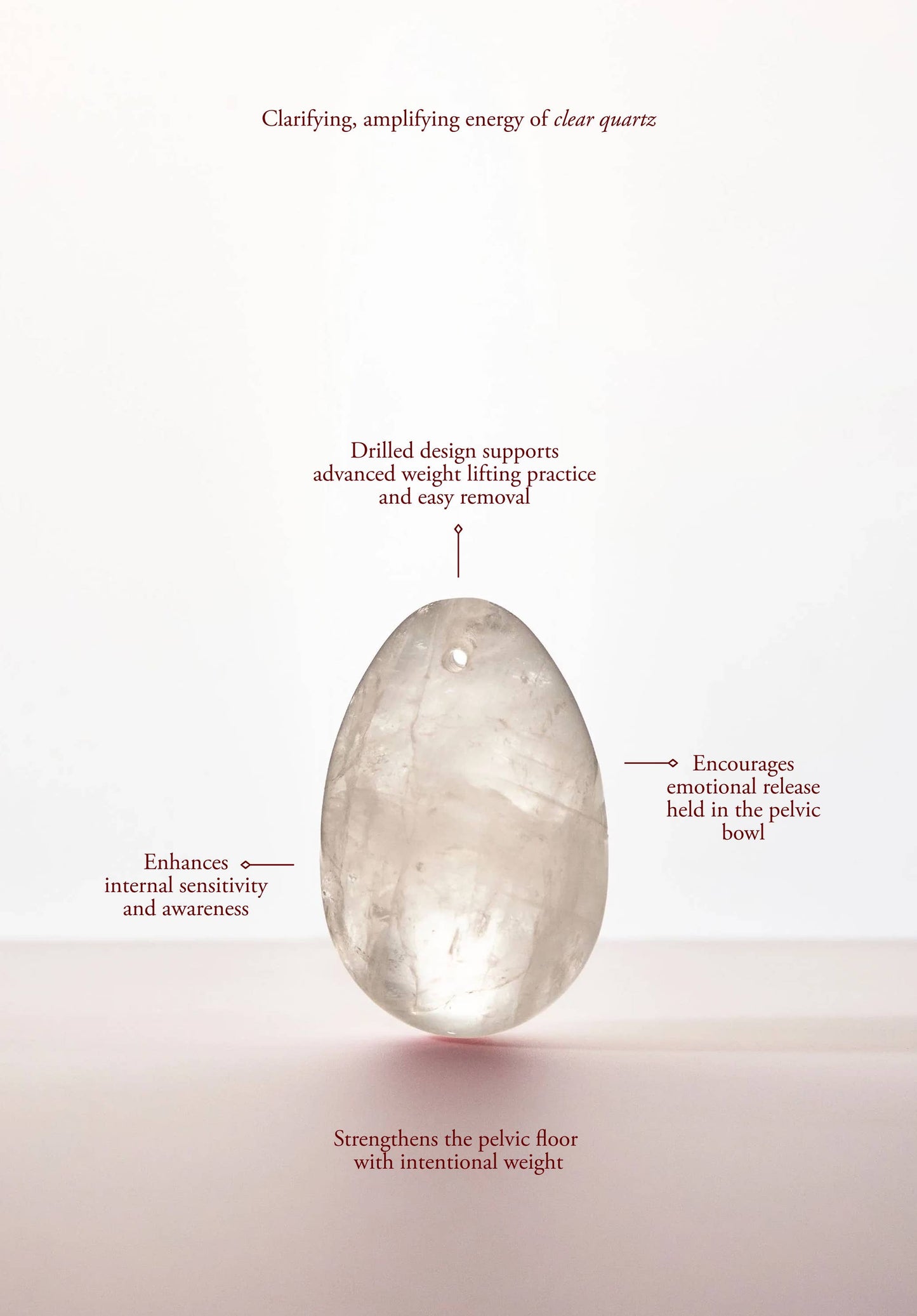 Prism Yoni Egg (Clear Quartz) – Drilled